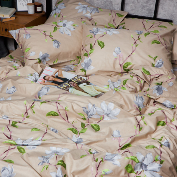 Фото - Комплект постельного белья Moon&Star Satin Elit Magnolia Dream 143х210х2 нав. 2х70х70 (MS-820008427)