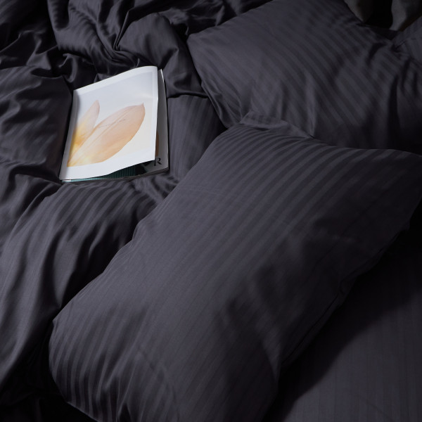 Фото - Комплект постельного белья Moon&Star Satin Stripe Dark Serenity 143х210х2 нав. 2х50х70 (MS-820008601)