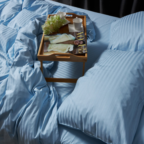 Фото - Комплект постельного белья Moon&Star Satin Stripe Ocean Calm 160х220х2 нав. 4х70х70 (MS-820008679)