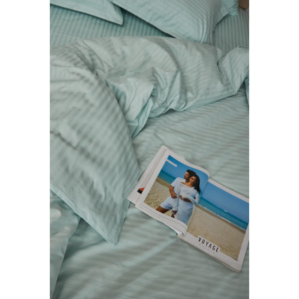 Фото - Комплект постельного белья Moon&Star 160х220х2 нав. 4х70х70 Stripe Mint Satin Stripe (MS-820000624)