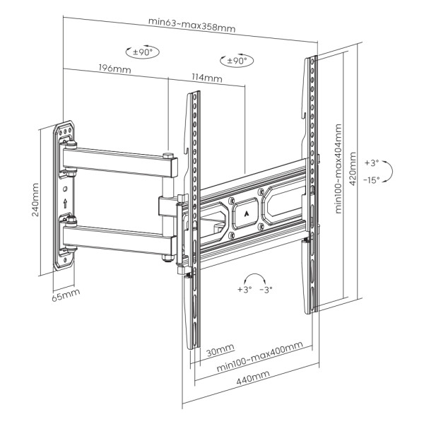 Фото - Крепление для телевизора Kivi Motion-443A