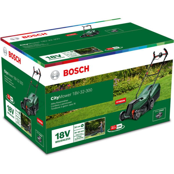 Фото - Газонокосилка аккумуляторная Bosch CityMower 18V-32-300 (0.600.8B9.A07)