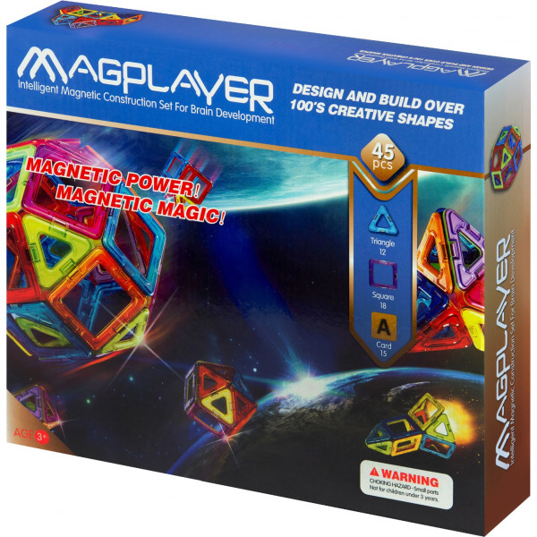 Фото - Магнитный конструктор MagPlayer 45 ед. (MPA-45)