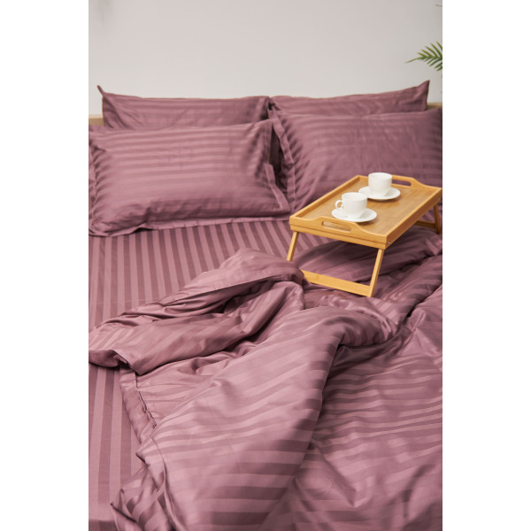 Фото - Комплект постельного белья Moon&Star 143х210х2 нав. 4х50х70 Garnet Satin Stripe (MS-820000553)