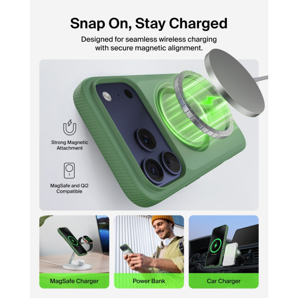 Фото - Чехол для смартфона Belkin for iPhone 17 Pro Max Magnetic Protective Grip Sage (MSA036HQSE)