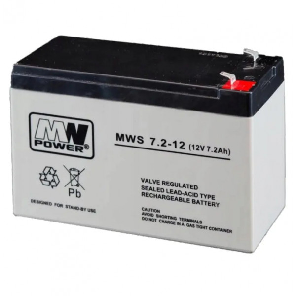 Фото - Аккумулятор для ИБП MW Power 12V 7.2 AH (MWS 7.2-12) AGM