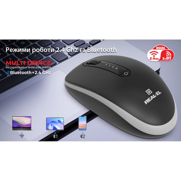 Фото - Мышь беспроводная REAL-EL RM-455W Black