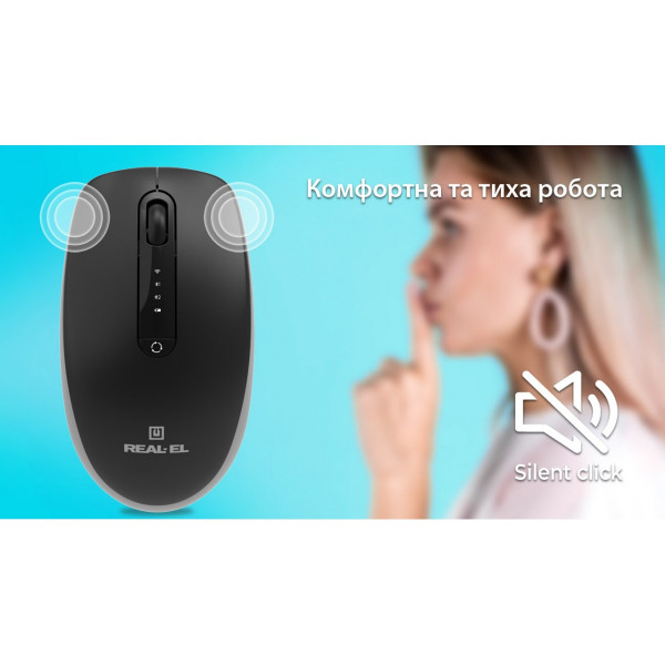 Фото - Мышь беспроводная REAL-EL RM-455W Black