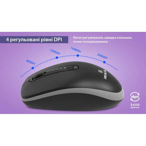 Фото - Мышь беспроводная REAL-EL RM-455W Black