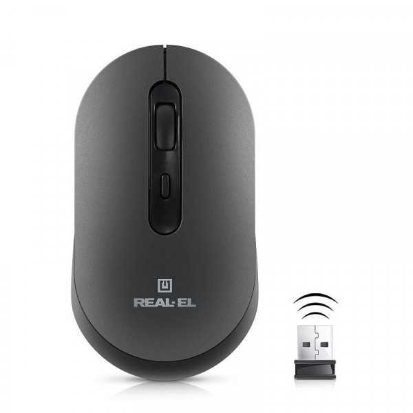 Фото - Мышь беспроводная REAL-EL RM-470W Dark Gray (EL123200049)