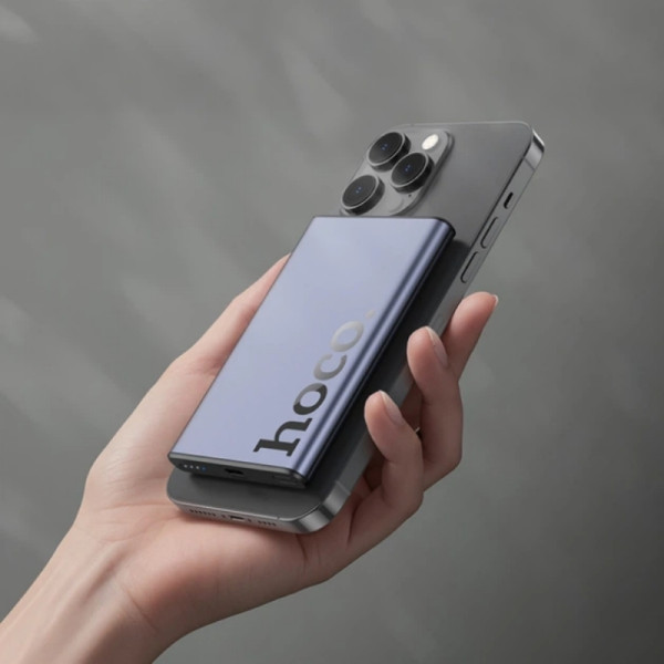 Фото - Батарея мобильная HOCO Q32 Bird PD20W Magnetic Wireless (5000 mAh) Metal Grey (714869)