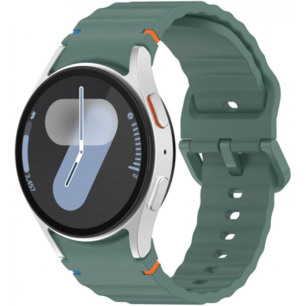 Фото - Ремешок для смарт-часов BeCover Ribbed Tape for Samsung Galaxy Watch (20mm) 3 41mm/4 40mm-44mm/5 40-44mm/6 40-44mm/7 40-44mm Dark Green (712041)