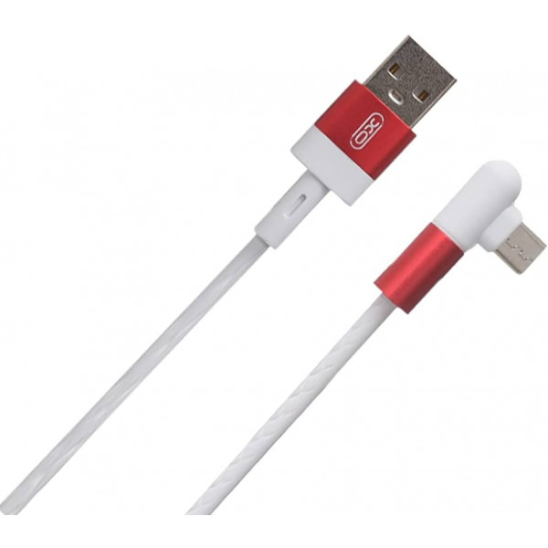Фото - Кабель синхронизации данных XO microUSB NB152 Elbow 2.4A/1m White (NB152-M-1-WH)