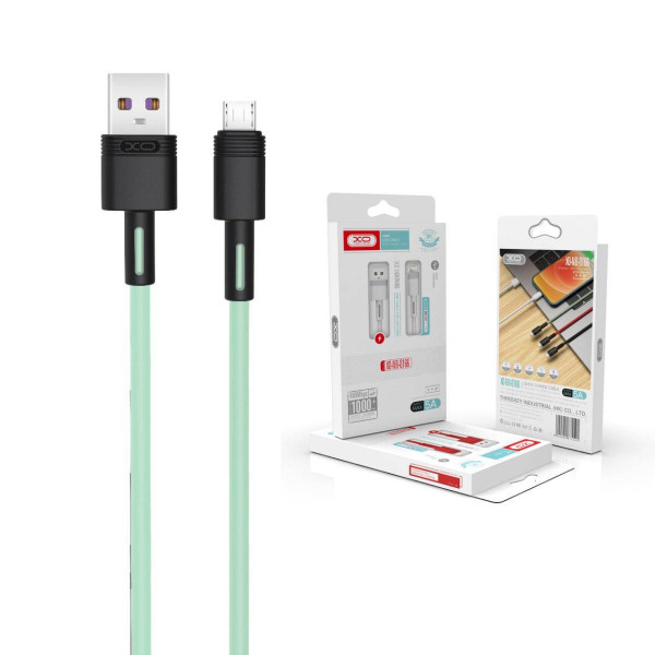 Фото - Кабель синхронизации данных XO microUSB NBQ166 5A/1m Green (NB166-M-1-GR)