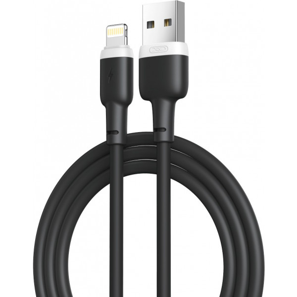 Фото - Кабель синхронизации данных XO Lightning NB208 Liquid Silicone 2.1A/1m Black (NB208-L-1-BK)