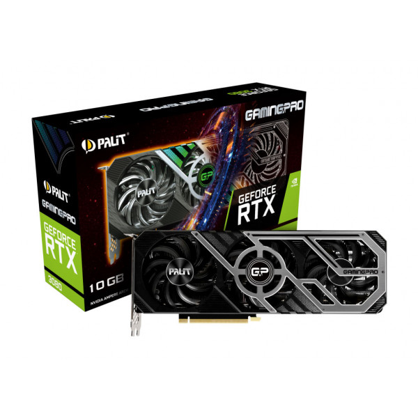Фото - Видеокарта Palit GeForce RTX 3080 GamingPro OC 10GB GDDR6X 320bit (NED3090S19SB-132BA)