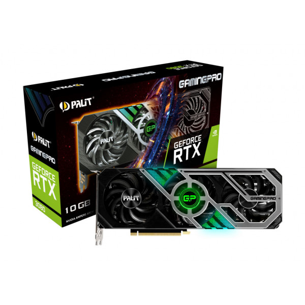 Фото - Видеокарта Palit GeForce RTX 3080 GamingPro OC 10GB GDDR6X 320bit (NED3090S19SB-132BA)