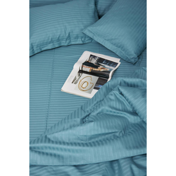 Фото - Комплект постельного белья Moon&Star 160х220х2 нав. 4х70х70 Stripe Green Satin Stripe (MS-820000589)