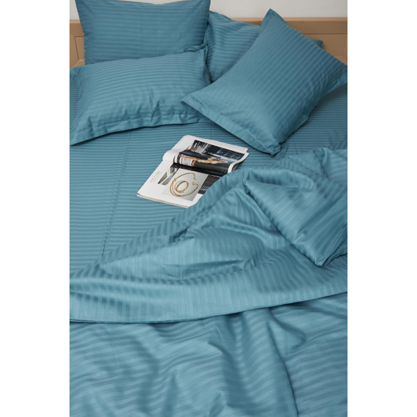 Фото - Комплект постельного белья Moon&Star 160х220х2 нав. 4х70х70 Stripe Green Satin Stripe (MS-820000589)