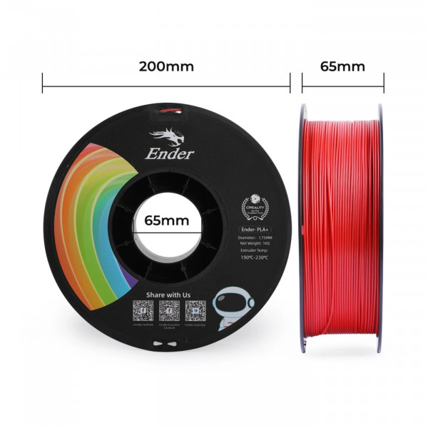 Фото - Нитка для PLA-картриджа Creality Plus Filament 1.75 мм Red (3301010309)