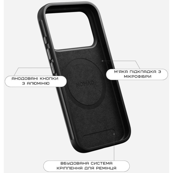 Фото - Чехол для смартфона Nomad Modern Leather Case Black for iPhone 17 Pro (NM014339858)