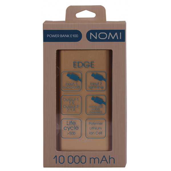 Фото - Батарея мобильная Nomi E100 10000 mAh Gold