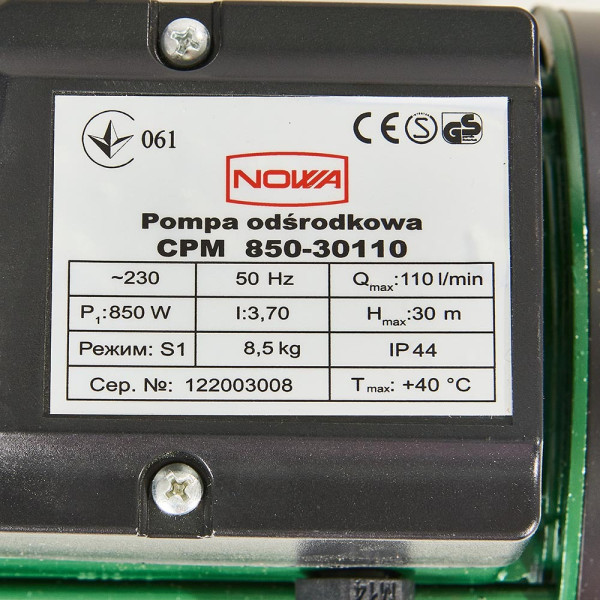 Фото - Поверхностный насос Nowa CPM 850-30110
