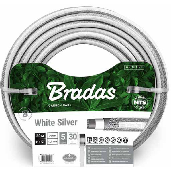 Фото - Шланг поливочный BRADAS 1/2" 30 м NTS White Silver (WWS1/230)