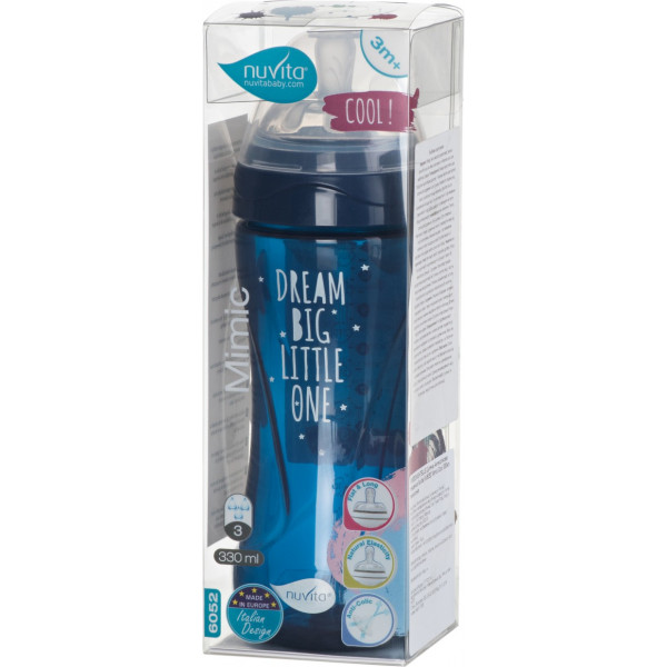 Фото - Бутылочка для кормления Nuvita Антиколиковая Mimic Cool 330 мл Dark Blue (NV6052NIGHTBLUE)