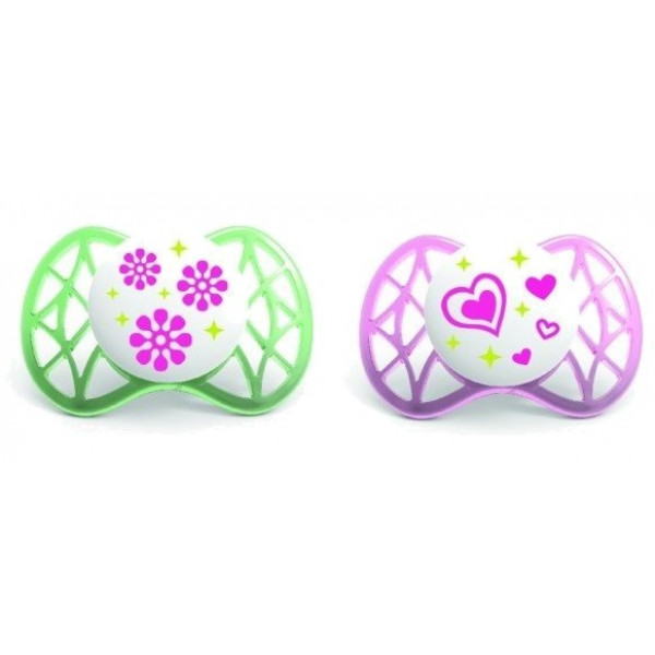 Фото - Ортодонтическая пустышка Nuvita Air 0м+ 2 шт. для девочки (NV7060Girl) Фото - Ортодонтическая пустышка Nuvita Air 0м+ 2 шт. для девочки (NV7060Girl)