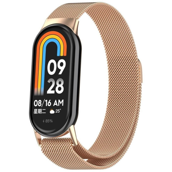 Фото - Ремешок для фитнес-браслета BeCover Milanese Style for Xiaomi Mi Smart Band 8 / 9 / 10 Rose Gold (714604) Фото - Ремешок для фитнес-браслета BeCover Milanese Style for Xiaomi Mi Smart Band 8 / 9 / 10 Rose Gold (714604)