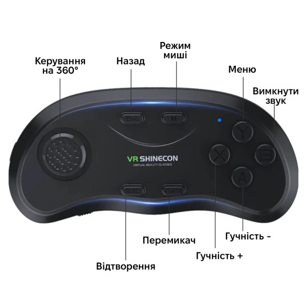 Фото - Очки виртуальной реальности Shinecon VR SC-G02ED + Джойстик Shinecon SC-B01 (SC-G02ED+SC-B01)