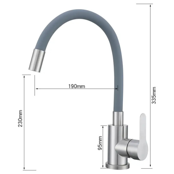 Фото - Смеситель кухонный Ventolux KFF04 BN/GR