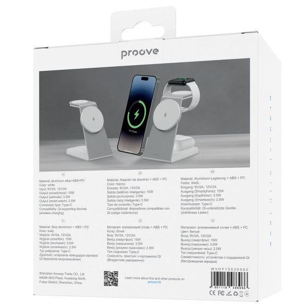 Фото - Беспроводное зарядное устройство Proove Omni Power 3 in 1 White