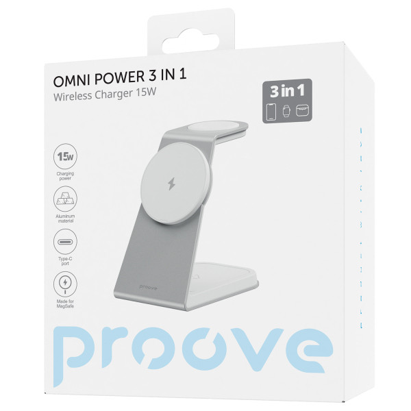 Фото - Беспроводное зарядное устройство Proove Omni Power 3 in 1 White