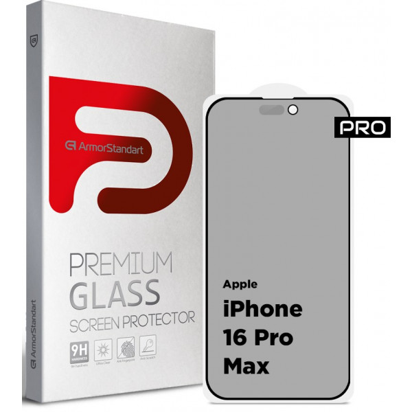 Фото - Защитное стекло для смартфона Armorstandart Pro Anti-spy Matte for Apple iPhone 16 Plus Black (ARM79398)