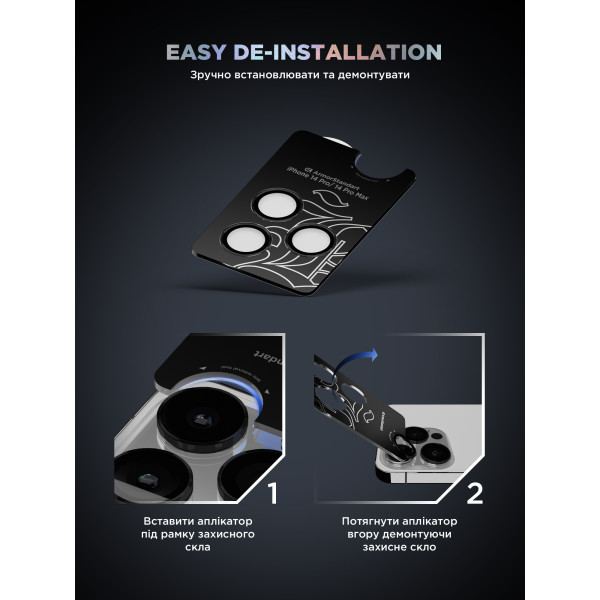 Фото - Защитное стекло для смартфона Armorstandart для камеры Supreme Black Icon for iPhone 14 Pro/14 Pro Max Black (ARM76595)