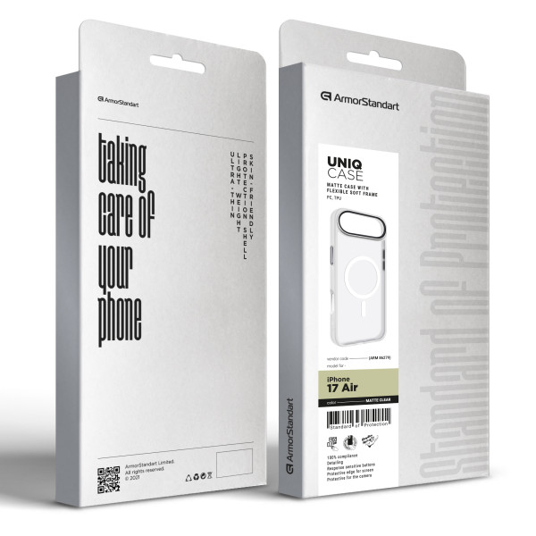Фото - Чехол для смартфона Armorstandart Uniq MagCase for Apple iPhone 17 Air Matte Clear (ARM86279)