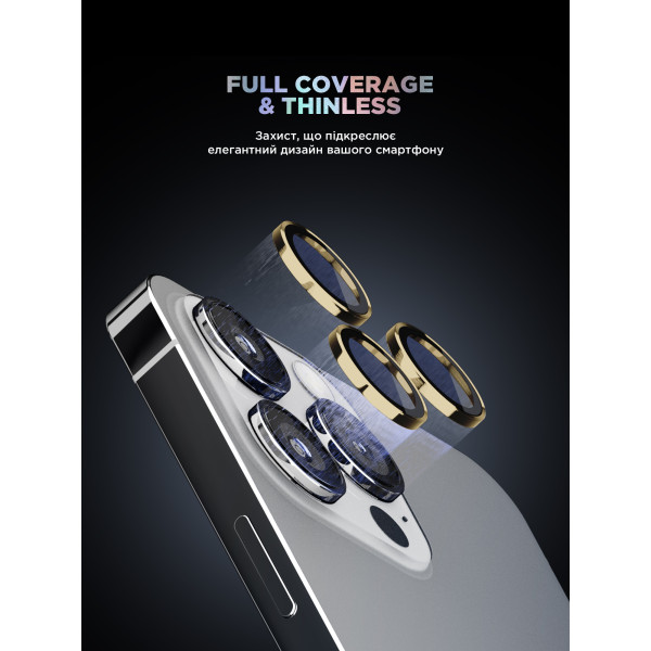 Фото - Защитное стекло для смартфона Armorstandart для камеры Supreme Black Icon for iPhone 14 Pro/14 Pro Max Gold (ARM76598)