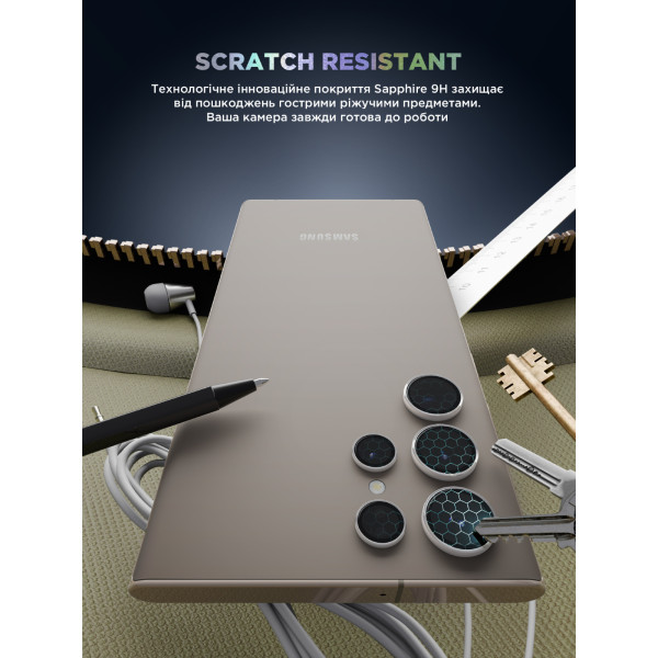 Фото - Защитное стекло для смартфона Armorstandart для камеры Supreme Black Icon for Samsung S24 Ultra Clear (ARM76616)