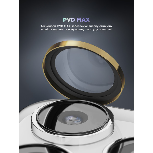 Фото - Защитное стекло для смартфона Armorstandart для камеры Supreme Black Icon for iPhone 14 Pro/14 Pro Max Gold (ARM76598)