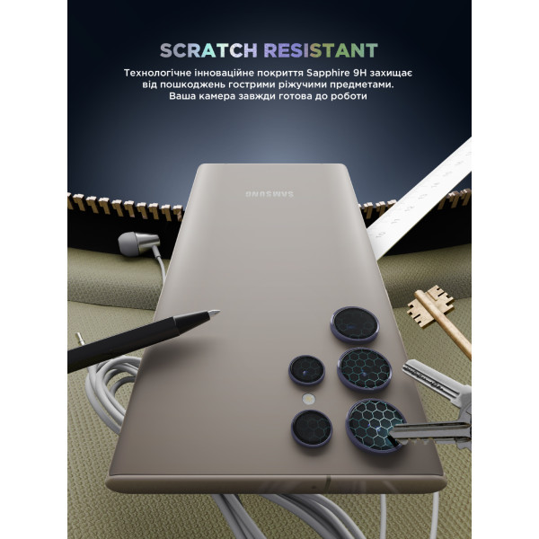 Фото - Защитное стекло для смартфона Armorstandart для камеры Supreme Black Icon for Samsung S24 Ultra Violet Titanium (ARM76605)