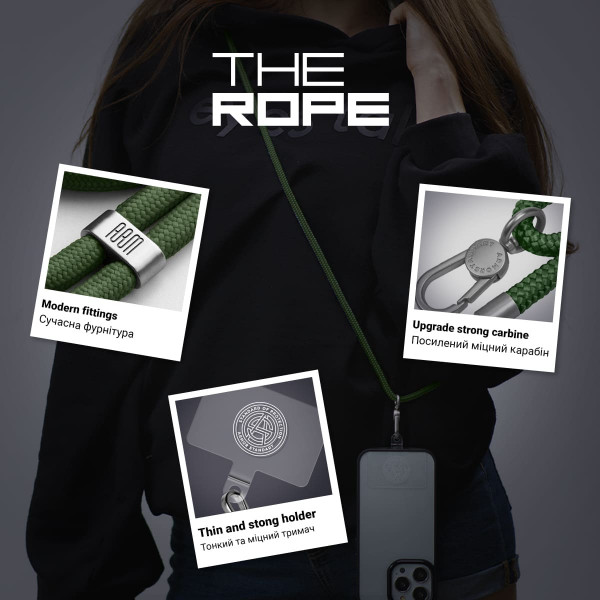 Фото - Ремешок для смартфона Armorstandart Rope Titanium Fern with Clear holder (ARM76102)