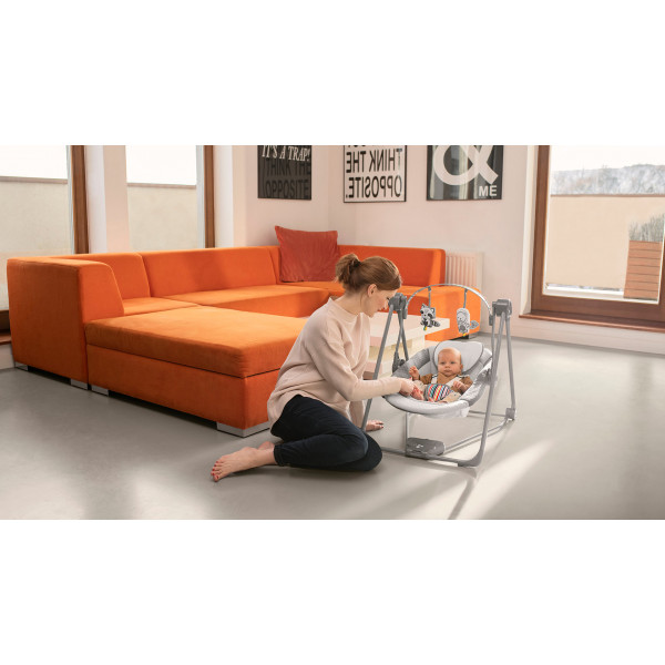 Фото - Уценка - Кресло-качалка Lionelo Otto Cozy Grey