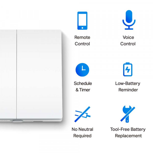 Фото - Кнопка LightSwitch для двухклавишного выключателя TP-Link Tapo S220