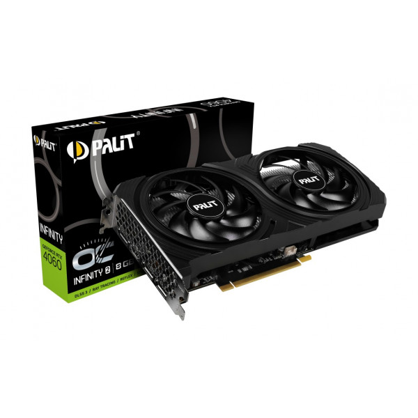 Фото - Видеокарта Palit Nvidia RTX4060 INFINITY 2 OC 8GB GDDR6 (NE64060S19P1-1070L)