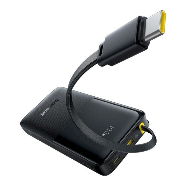 Фото - Батарея мобильная Baseus Bipow 2 Digital Display 10000mAh 20W with Built-in USB-C Black (P10077101113-00)