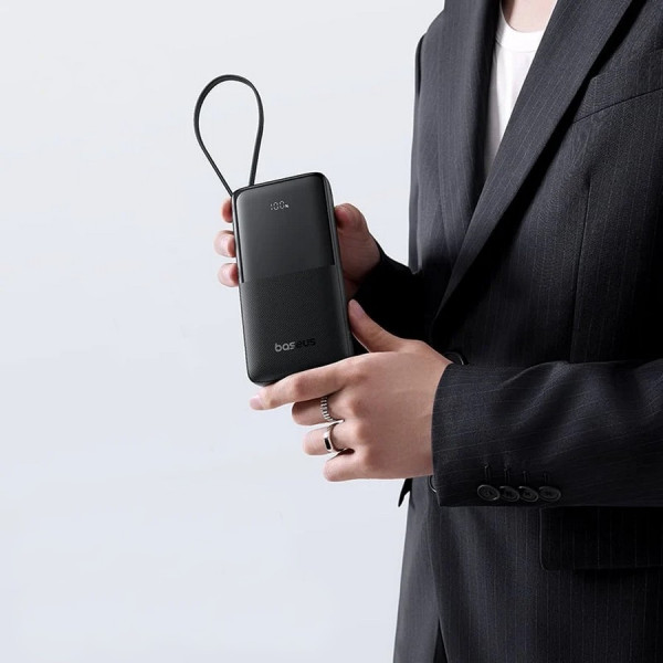 Фото - Батарея мобильная Baseus Bipow 2 Digital Display 10000mAh 20W with Built-in USB-C Black (P10077101113-00)