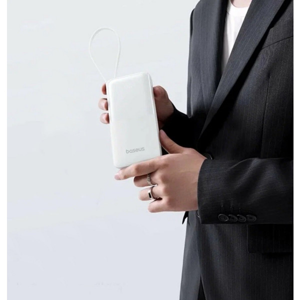 Фото - Батарея мобильная Baseus Bipow 2 Digital Display 10000 PD USB 2x USB-C 20W White (P10077101213-00)