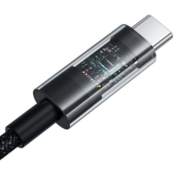 Фото - Кабель синхронизации данных Baseus Gem Fast-Charging Type-C/Type-C 100W 1m Black (P10373000111-00)